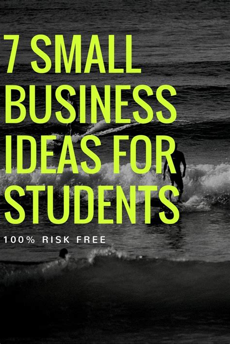 Entrepreneurship Ideas Business Ideas For Students Small Business