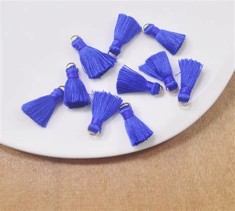 20pcs 0 9 Of Royal Blue Mini Tassels Diy Craft Etsy
