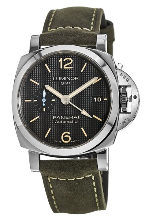 Panerai Luminor 1950 3 Days Gmt Automatic 42mm Black Dial Leather Strap