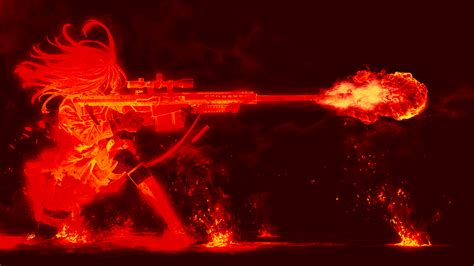 Wallpaper Anime Girls Sniper Rifle 1920x1080 Saresz