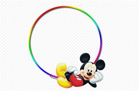 Mickey Mouse Laying In Circle Frame Png Citypng