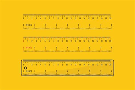 Yellow Rulers Marked In Centimeters And Inches 21773988 Vector Art At