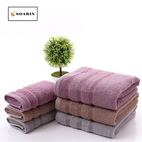 Soarin Solid Striped Bamboo Fiber Face Towel Toallas De Mano Toalhas De