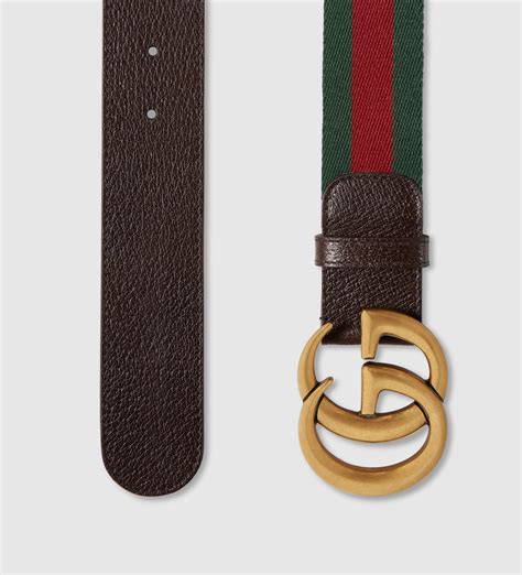 Lyst Gucci Web Belt With Double G Buckle In Metallic