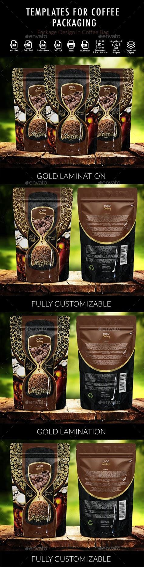 Stand up coffee pouches and tea packaging pouches are becoming a popular choice by producers. Coffee Bags Design Templates by eliacin154: Coffee Bags ...