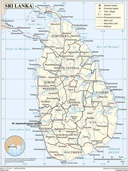 Sri Lanka Map In Sinhala