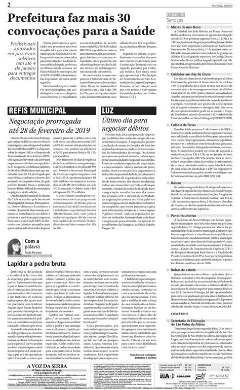 Edição De 28 De Dezembro De 2018 Jornal A Voz Da Serra