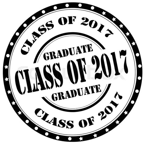 Grunge Rubber Stamp With Text Class Of 2017vector Illustration Stock