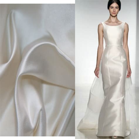 Bridal Fabrics High Quality Silk Duchess Satin Fabric For Wedding Dress