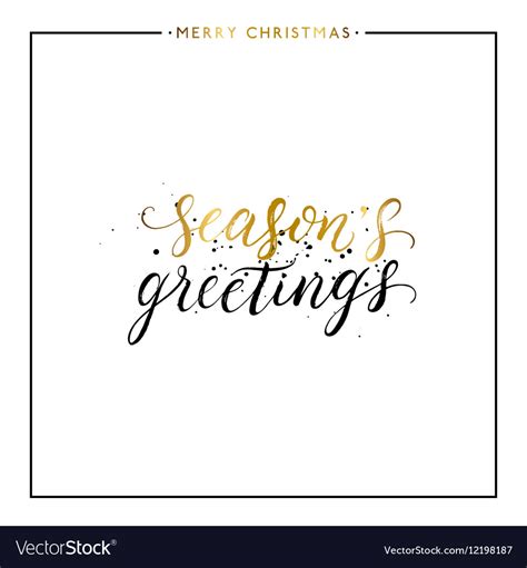 Seasons Greetings Gold Text With Black Splashes Vector Image