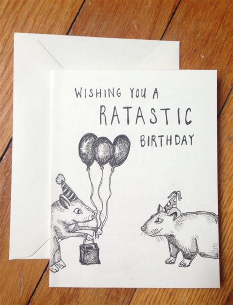Rat Birthday Card Etsy Birthday Cards Cards Rats