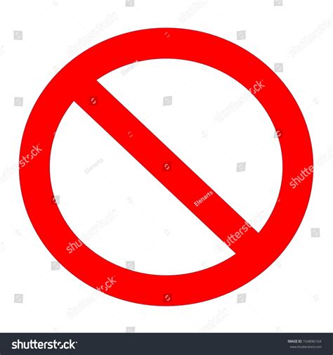 Red Not Allowed Sign In White Background Stock Photo