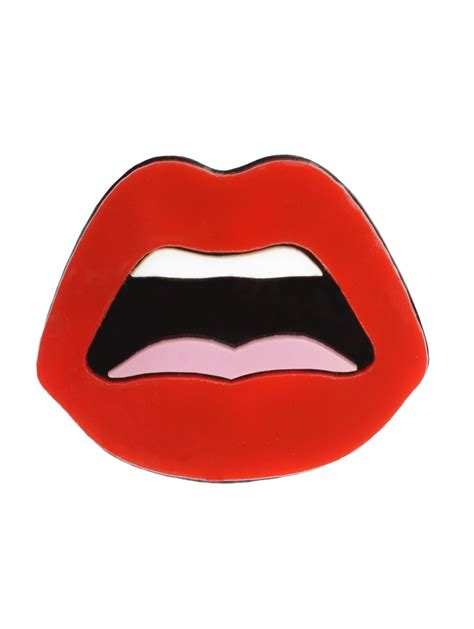 Yazbukey Lips Pop Art Brooch Red In Red Lyst