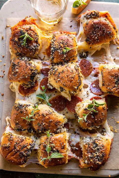 Pull Apart Roasted Garlic Pizza Dip Sliders Yummy Recipe
