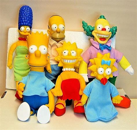 The Simpsons Homer Marge Bart Lisa Maggie Krusty Plastic Plush Dolls 1990 1866485696