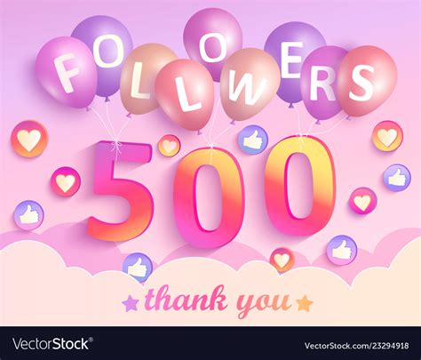 Thank You 500 Followers Banner Royalty Free Vector Image