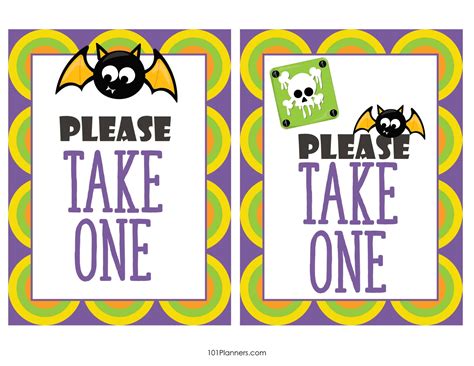 Free Printable Please Take One Halloween Sign 6 Designs