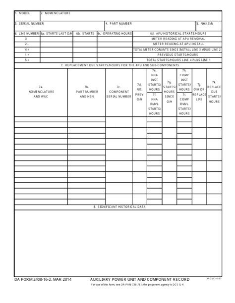 Da Form 2408 16 2 Fill Out Sign Online And Download Fillable Pdf