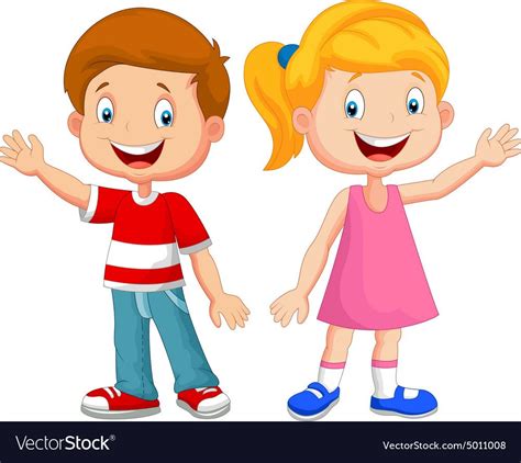 Illustration Of Cute Children Waving Hand Download A Free Preview Or