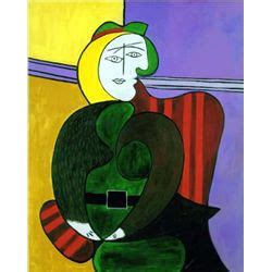 Oil and enamel on panel. Picasso "The Red Armchair"