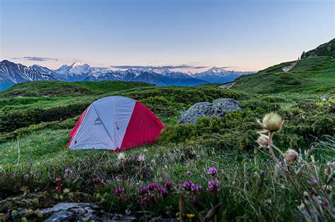 Tent Camping Mountains Lawn Nature Hd Wallpaper Peakpx