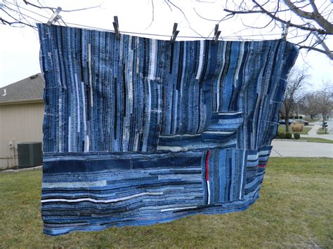 Denim Quilt Made From The Hems Of Old Blue Jeans Denim Quilt Quilt