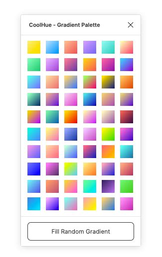 Gradient Colors Collection Palette Coolhue 20