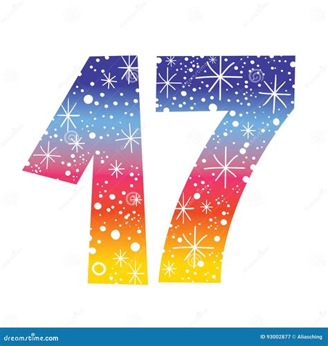 Number 17 Seventeen Red Sign 3d Rendering Isolated On White Background