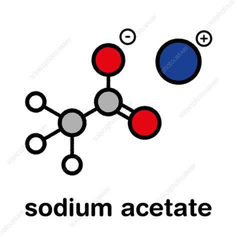 Sodium Acetate Chemical Structure Illustration Stock Image F027