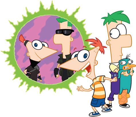Phineas And Ferb Holding Hands Illustration Transparent Background Png