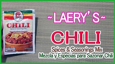 Lawrys Chili Spices And Seasonings Mix Youtube