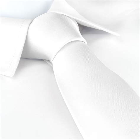 Plain White Silk Tie The Cufflink Store
