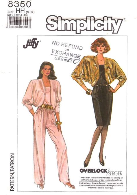 Simplicity Pattern 8350 Misses Dress Jumpsuit And Lined