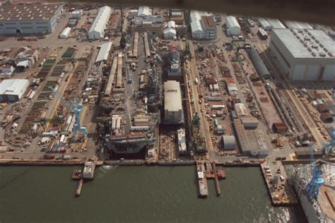 Aerial View Of A Section Of The Newport News Shipbuilding And Drydock