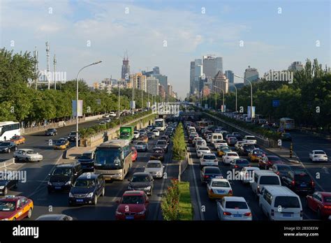 View Of The The East Third Ring Road In Beijing China Stock Photo Alamy