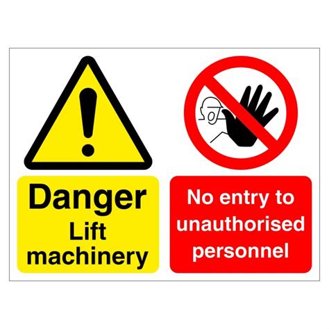 Danger Lift Machinery No Entry Multi Sign Aston Safety Signs