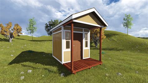 8x12 Tall Gable Shed Plan With A Porch