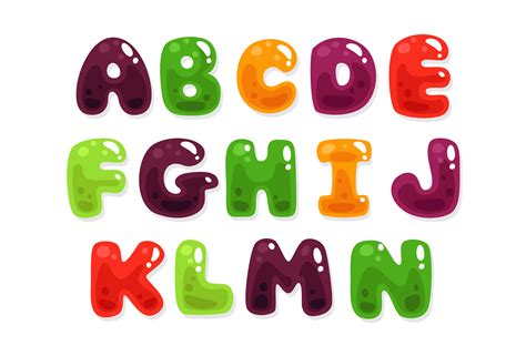 Colorful Jelly Alphabets For Kids Part 2 533168 Vector Art At Vecteezy
