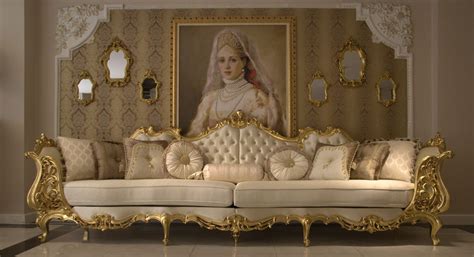 Casa Padrino Luxury Baroque Living Room Sofa Cream Gold 360 X 100 X H