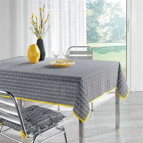 Modern Style Yellow | 100% Cotton Tablecloth | Grey ...