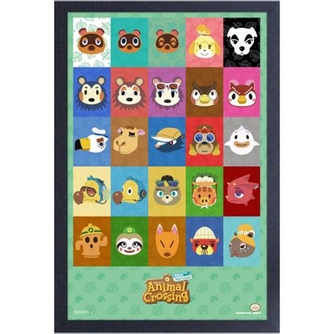 Animal Crossing New Horizons Character Icons Framed Art Print