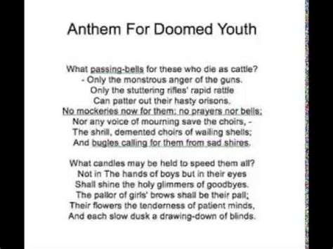 Is Anthem For Doomed Youth An Anti War Poem Opera Residences