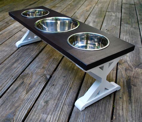 Medium Raised Dog Bowl Stand Elevated Dog Feeder With Three Etsy