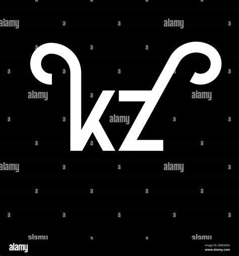 kz letter logo design initial letters kz logo icon abstract letter kz minimal logo design