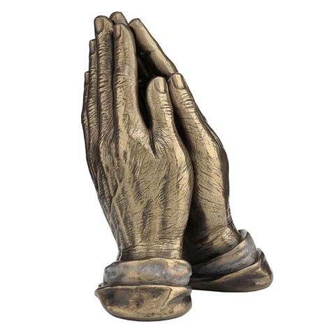 Praying Hands Male Religious Sculpture Cold Cast Bronze