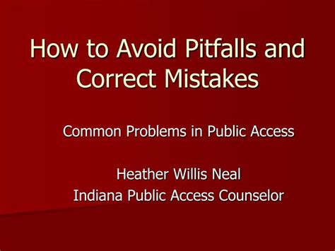 Ppt How To Avoid Pitfalls And Correct Mistakes Powerpoint
