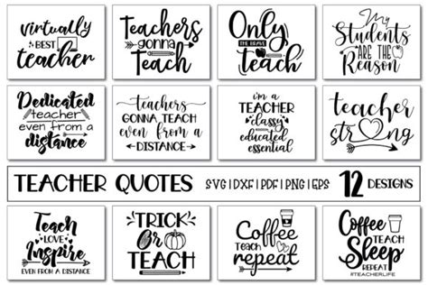 Teacher Quotes Svg Bundle 12 Designs Graphic By Craftlabsvg