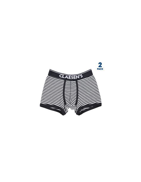 Claesens Jongens 2pack Boxershorts Navy White Stripes