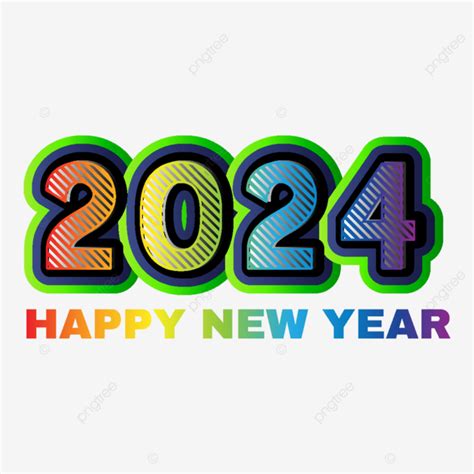 Gambar Gradien Berwarna Warni Selamat Tahun Baru 2024 Vektor Warna