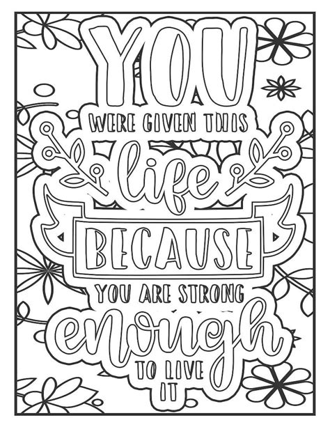 20 Motivational Coloring Pages Etsy